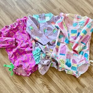 Long Sleeve Zipper One Piece Rash Guard Swimsuits